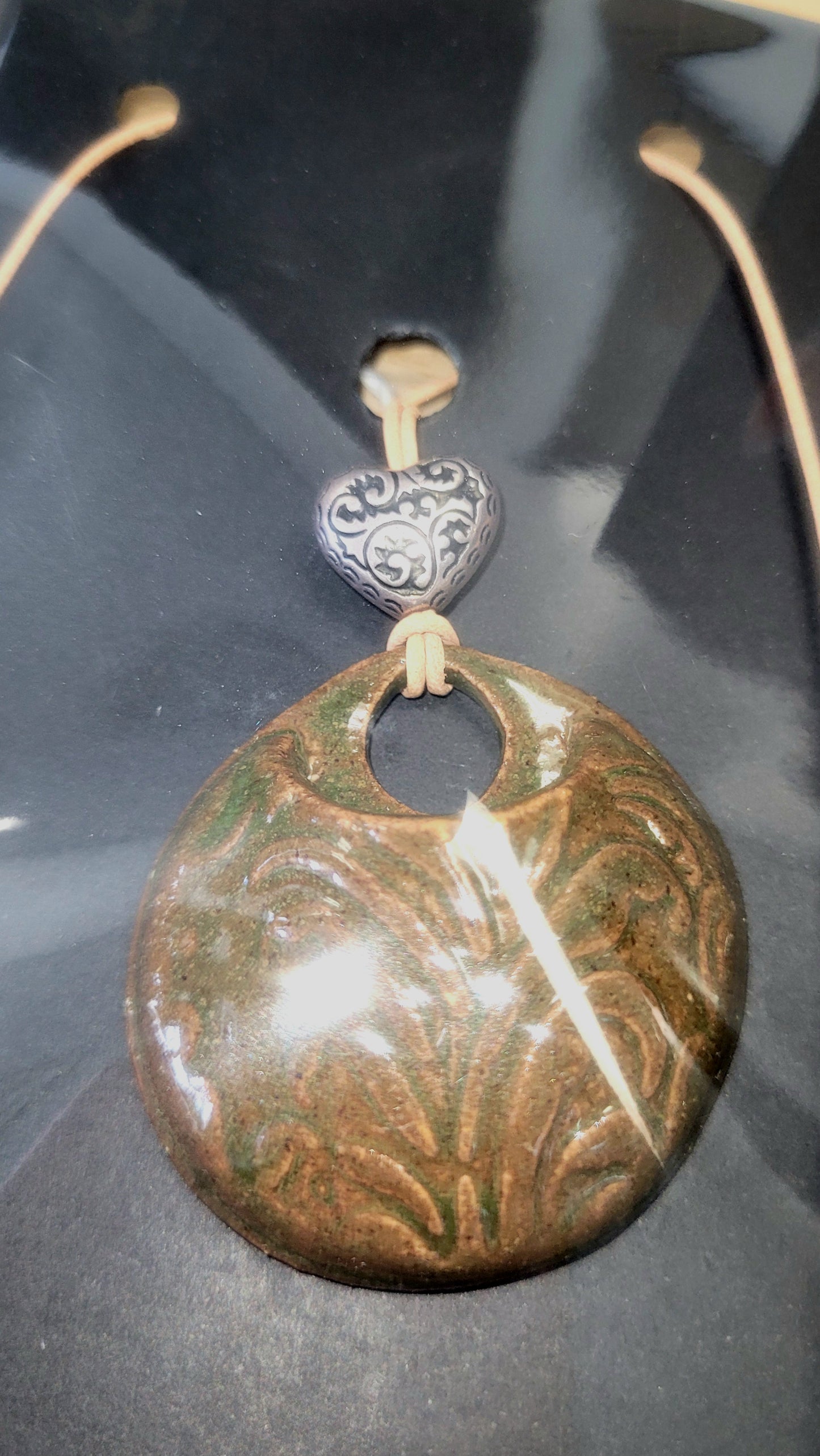 Diffusing Aromatherapy Pottery Necklace w/o Copper dangles