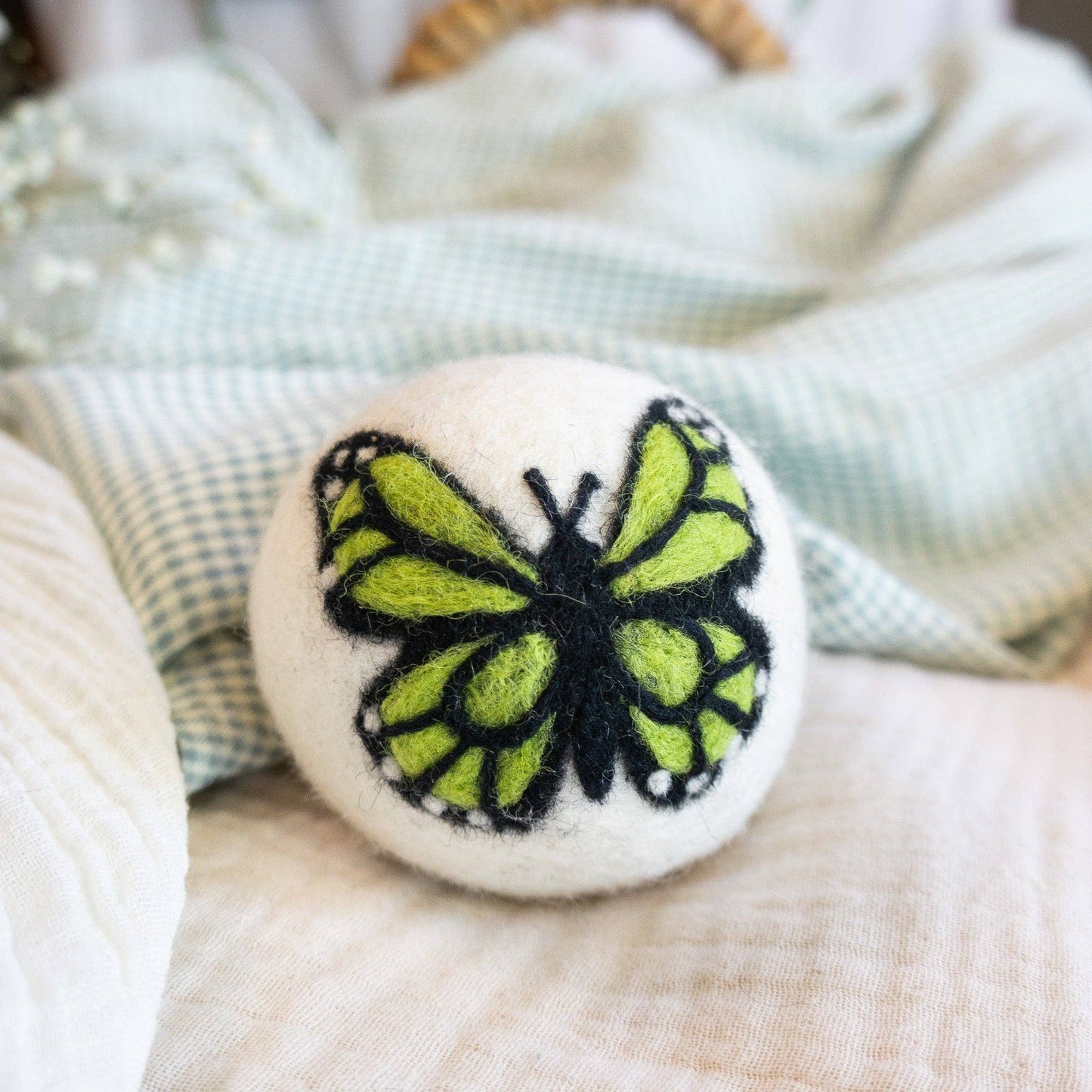 Rainbow Monarch Butterfly Eco Wool Dryer Ball - Set of 6
