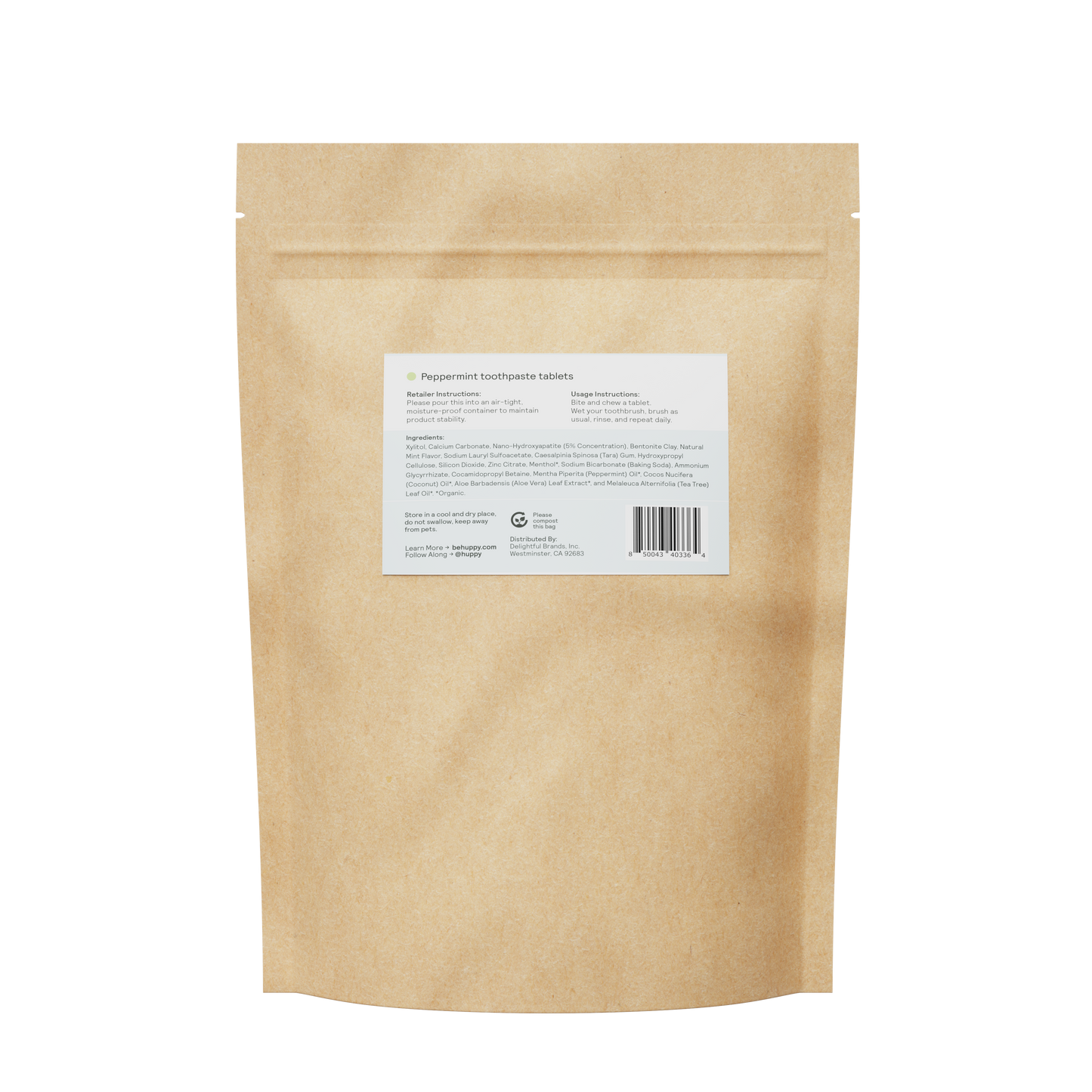Fluoride-Free Toothpaste Tablets  | Peppermint