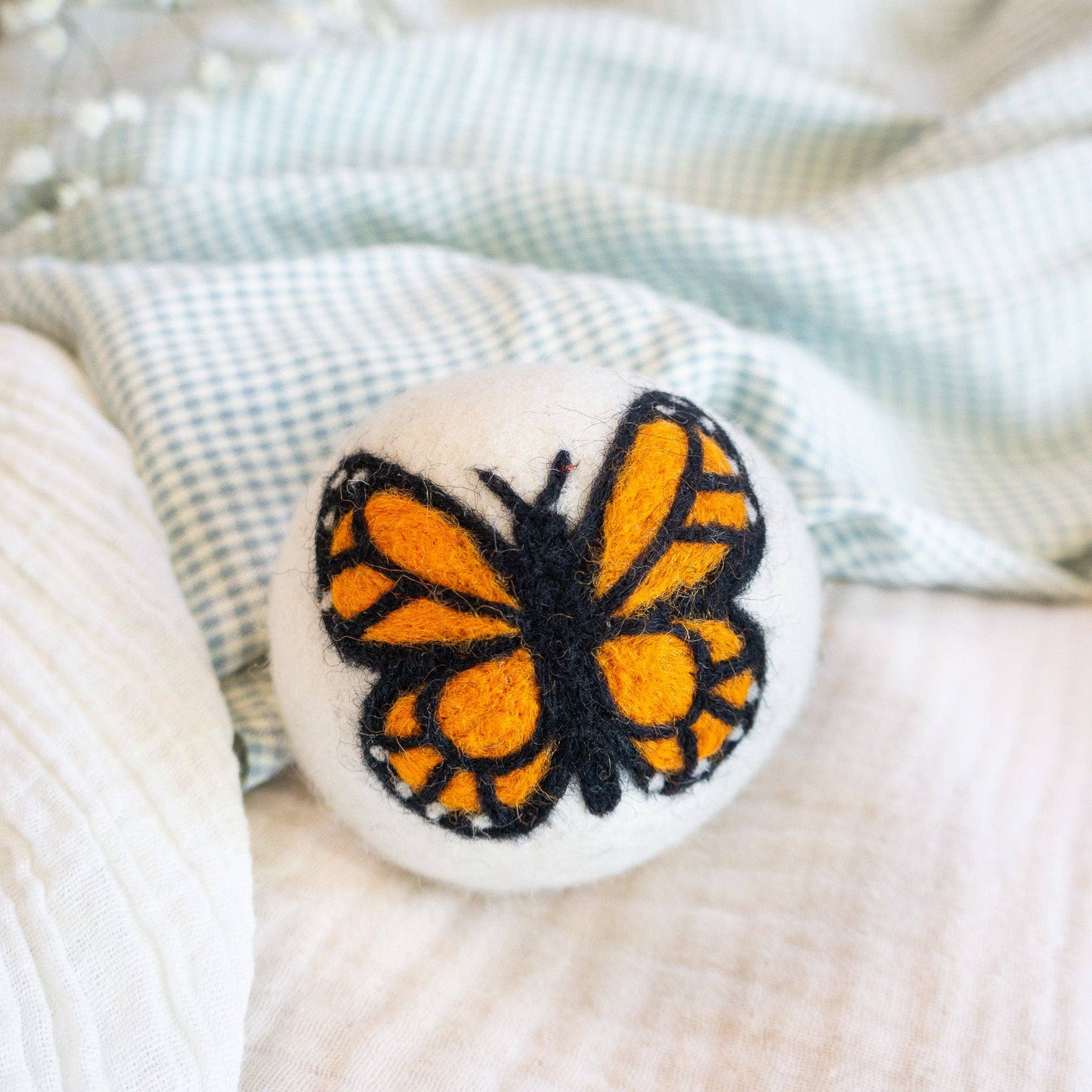 Rainbow Monarch Butterfly Eco Wool Dryer Ball - Set of 6