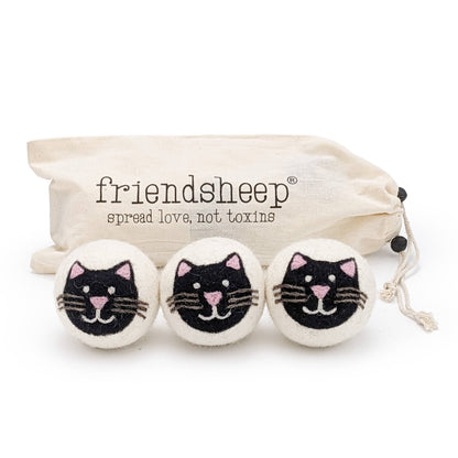 Black Cats Eco Wool Dryer Balls - Set of 3