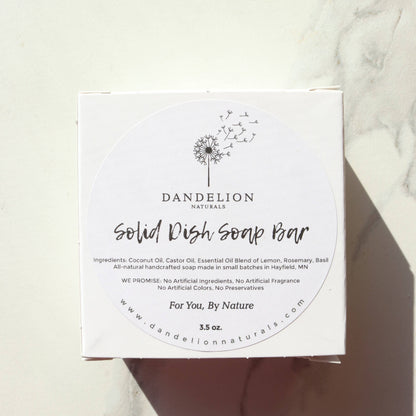 Solid Dish Soap Bar | Dish Soap |  Lemon + Basil + Rosemary