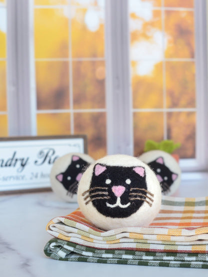 Black Cats Eco Wool Dryer Balls - Set of 3